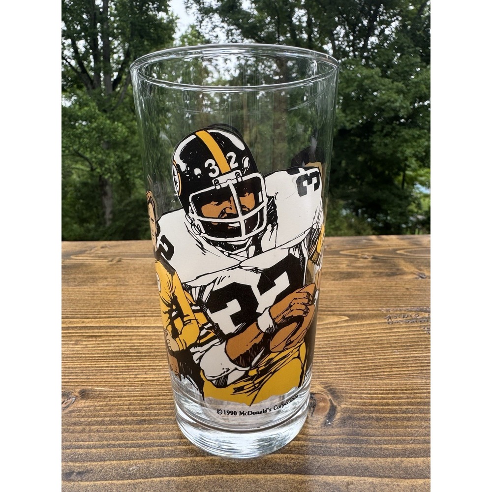 Pittsburgh Steelers Hall Of Fame Glass Franco Harris Joe Greene McDonalds 1990